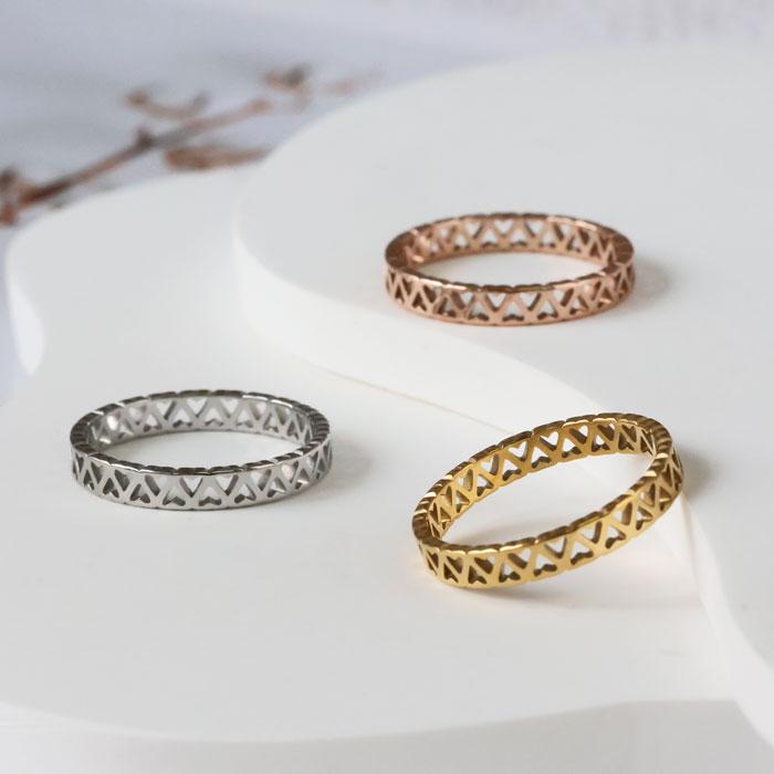 リング 指輪 3mm ハート型 ステンレスリング ペアリング ジュエリー アクセサリー サージカルステンレス 316 金属アレルギー対応 | BLUE LEAF | 12