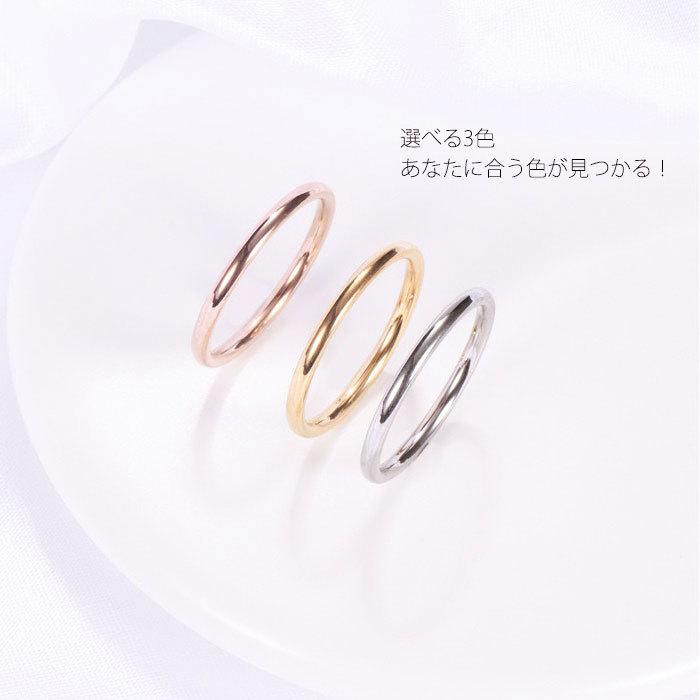 リング 指輪 1.6mm ステンレスリング ペアリング ファランジリング ピンキーリング ジュエリー 男女兼用 アクセサリー | BLUE LEAF | 08