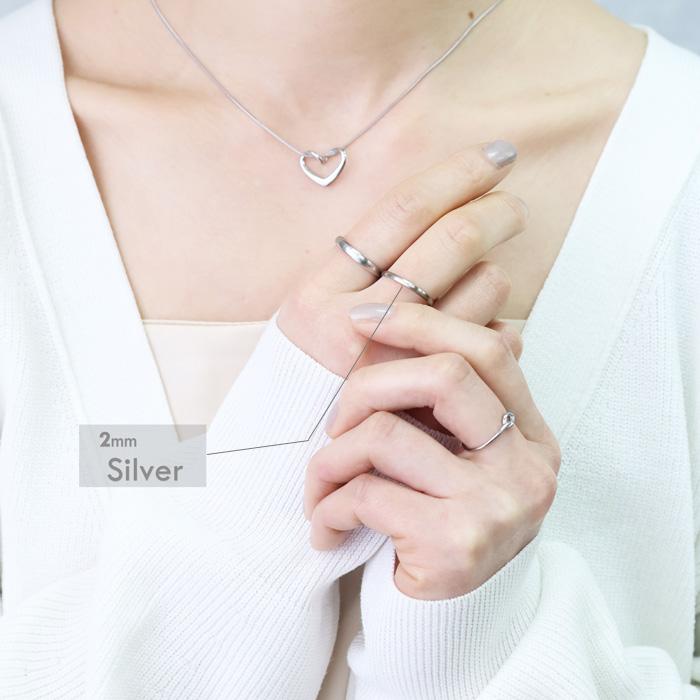 マットタイプ リング 指輪 2mm マリッジリング 甲丸 ステンレスリング 安心素材 金属アレルギー ピンキーリング アクセサリー ファランジリング | BLUE LEAF | 01