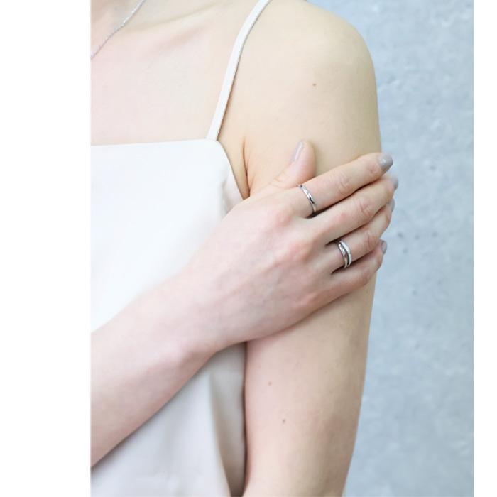 リング 指輪 ダイヤカット 2mm ステンレス 3~25号 安心素材 大人可愛い ジュエリー 金属アレルギー ピンキーリング ファランジリング | BLUE LEAF | 14