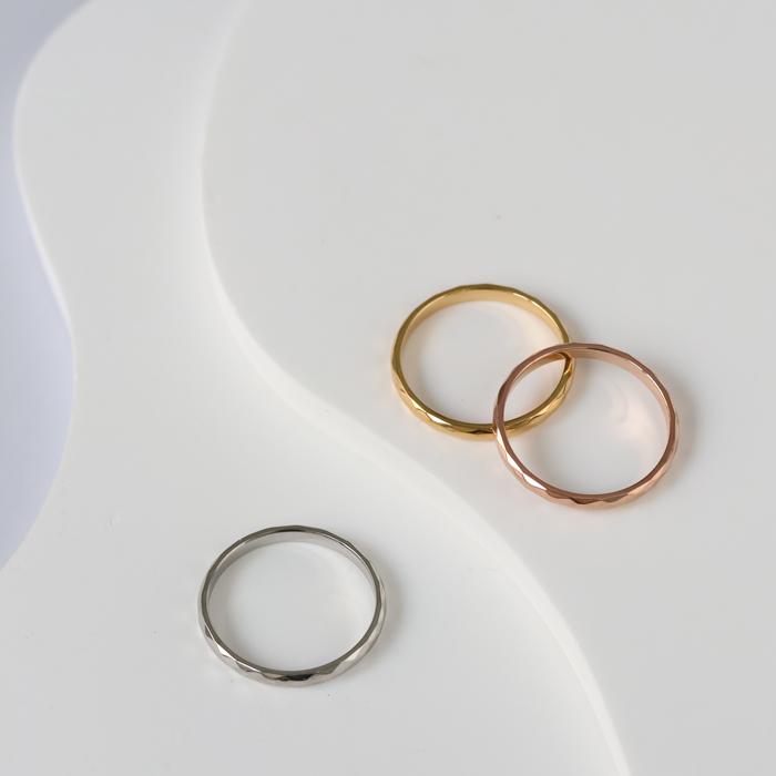 BLUE LEAF リング 指輪 ダイヤカット 2mm ステンレス 3~25号