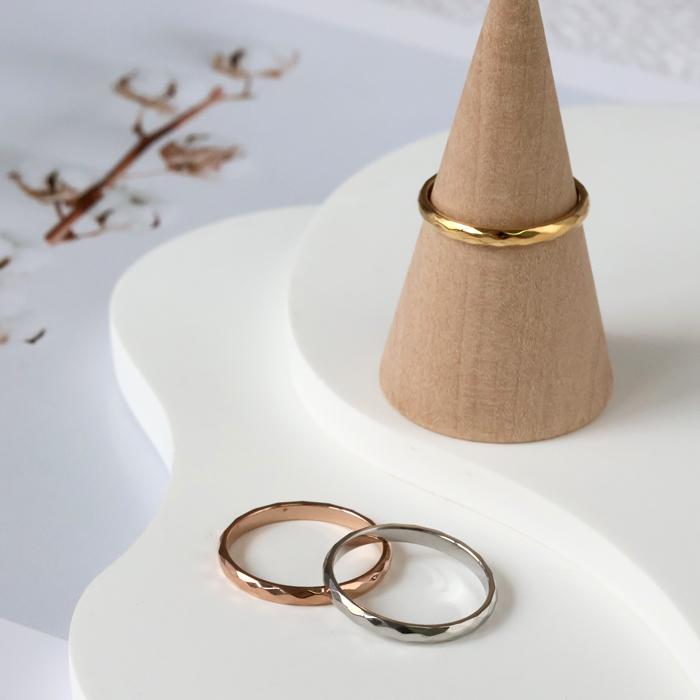 リング 指輪 ダイヤカット 2mm ステンレス 3~25号 安心素材 大人可愛い ジュエリー 金属アレルギー ピンキーリング ファランジリング | BLUE LEAF | 01