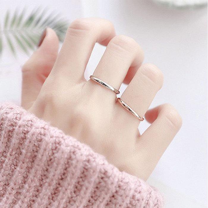 リング 指輪 2mm マリッジリング ステンレスリング ペアリング 大人可愛い シンプル 金属アレルギー ジュエリー 男女兼用 | BLUE LEAF | 01