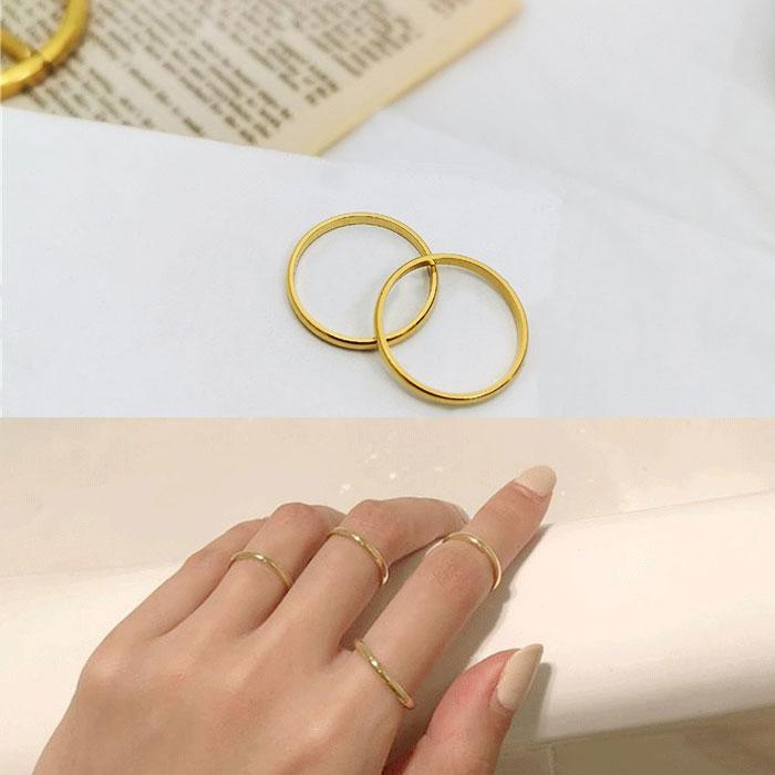 リング 指輪 2mm マリッジリング ステンレスリング ペアリング 大人可愛い シンプル 金属アレルギー ジュエリー 男女兼用 | BLUE LEAF | 05