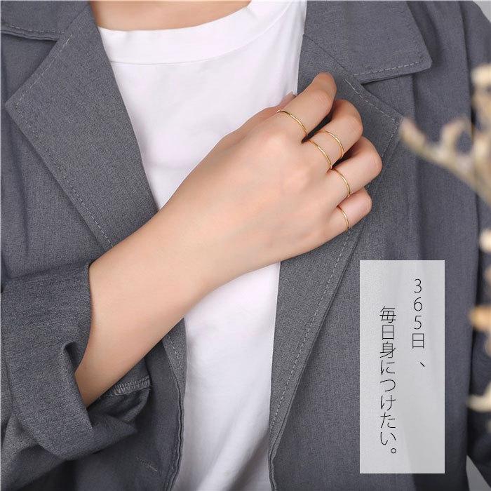 リング 指輪 1.4mm 極細 華奢リング ステンレスリング 安心素材 大人可愛い ジュエリー 金属アレルギー ピンキーリング ファランジリング | BLUE LEAF | 14