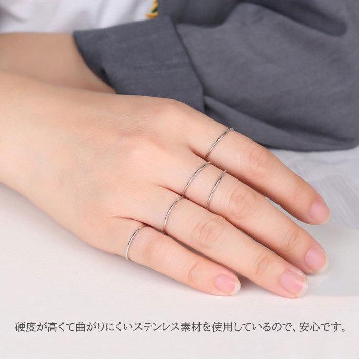 リング 指輪 1.4mm 極細 華奢リング ステンレスリング 安心素材 大人可愛い ジュエリー 金属アレルギー ピンキーリング ファランジリング | BLUE LEAF | 15