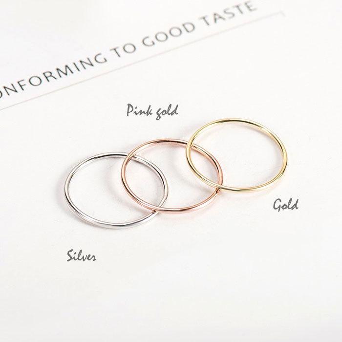 リング 指輪 1.4mm 極細 華奢リング ステンレスリング 安心素材 大人可愛い ジュエリー 金属アレルギー ピンキーリング ファランジリング | BLUE LEAF | 16