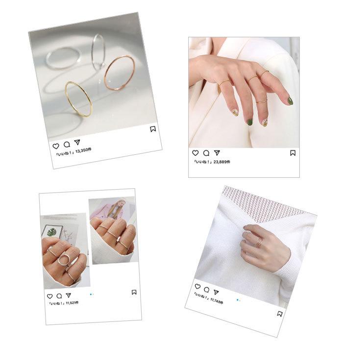 リング 指輪 1.4mm 極細 華奢リング ステンレスリング 安心素材 大人可愛い ジュエリー 金属アレルギー ピンキーリング ファランジリング | BLUE LEAF | 07