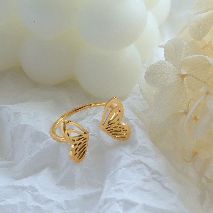 リング 指輪 蝶 ちょう バタフライ フリーサイズ ステンレスリング 幅広 大人可愛い 蝶モチーフ 蝶々 チョウ デザイン性のある ジュエリー | BLUE LEAF | 07