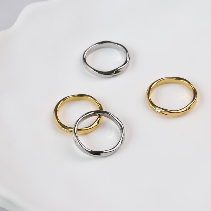 BLUE LEAF リング 指輪 3mm ねじり ねじれ ステンレスリング