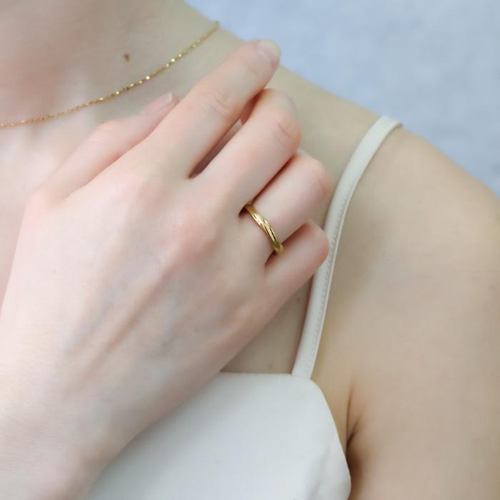 リング 指輪 3mm ねじり ねじれ ステンレスリング デザイン性のある ジュエリー 男女兼用 アクセサリー ステンレス 低アレルギー | BLUE LEAF | 02