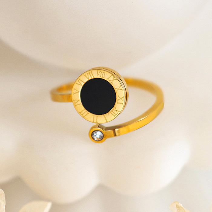 リング  ステンレスリング 個性的 アクセサリー金属アレルギー対応  おしゃれ　ローマ字 CZダイヤ | BLUE LEAF | 07