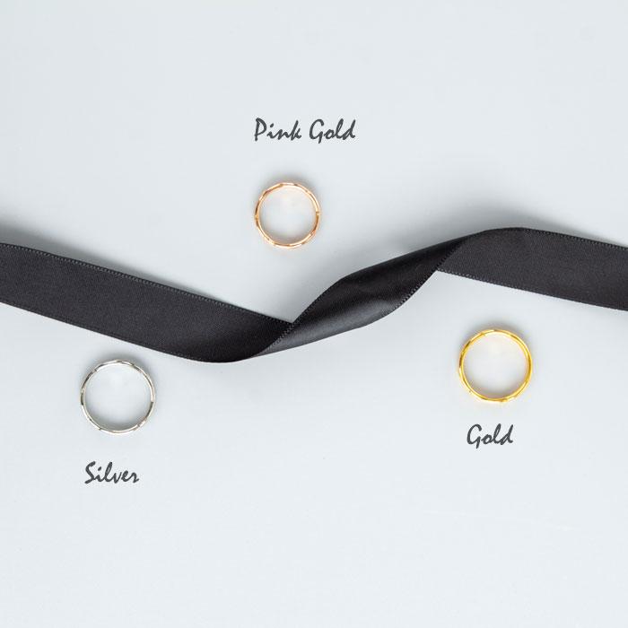 リング 指輪 6mm キルティング ステンレスリング ペアリング 太幅 幅広 k18コーティング 低アレルギー デザイン おしゃれ ニッケルフリー | BLUE LEAF | 05