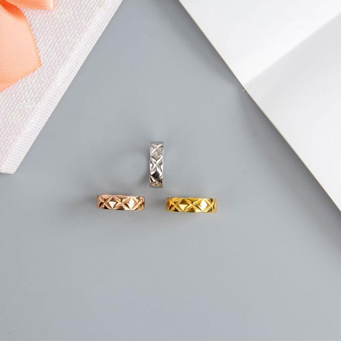 リング 指輪 6mm キルティング ステンレスリング ペアリング 太幅 幅広 k18コーティング 低アレルギー デザイン おしゃれ ニッケルフリー | BLUE LEAF | 07