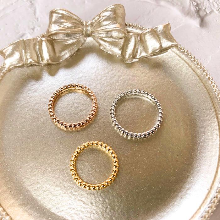 リング 指輪 2mm ボール カット ボール指輪 ボールリング サージカルステンレス ステンレス 重ねづけ 細め k18コーティング SUS316 | BLUE LEAF | 04