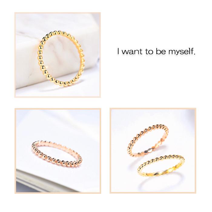 リング 指輪 2mm ボール カット ボール指輪 ボールリング サージカルステンレス ステンレス 重ねづけ 細め k18コーティング SUS316 | BLUE LEAF | 08