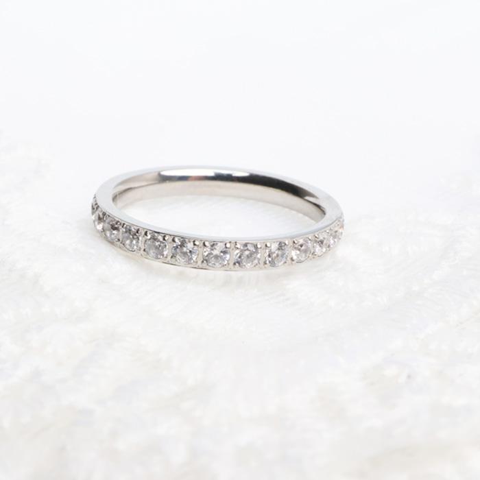 リング 指輪 フルエタニティ サージカルステンレス CZダイヤ キュービックジルコニア ペアリング マリッジリング  大人可愛い ジュエリー | BLUE LEAF | 04