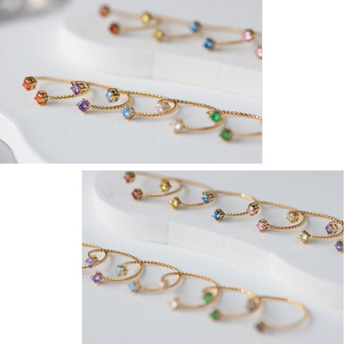 リング 指輪 誕生石 選べる 12色 サージカルステンレス キュービックジルコニア CZダイヤ フリーサイズ サイズ調整可能 k18コーティング ニッケルフリー | BLUE LEAF | 18