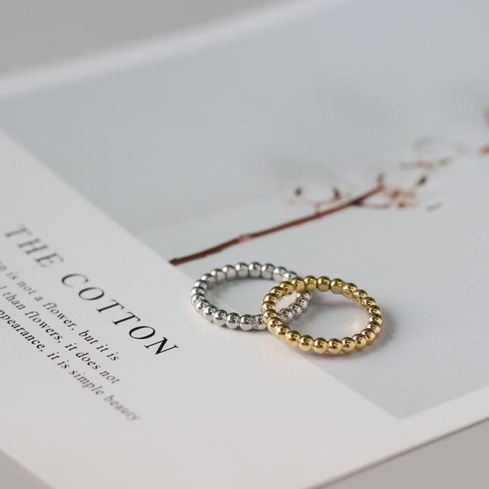 リング 指輪 3mm ボール カット ボール指輪 ボールリング サージカルステンレス ステンレス 重ねづけ 細め k18コーティング 316L | BLUE LEAF | 15