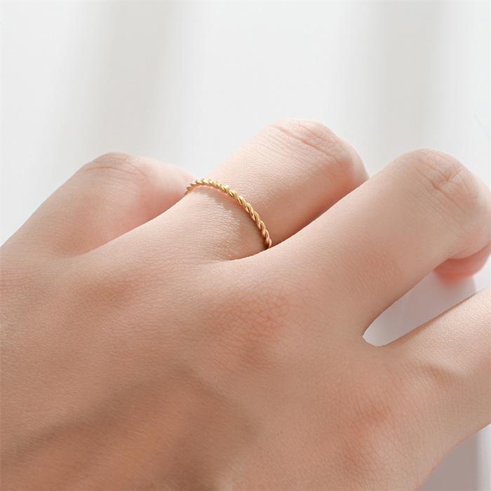 リング 指輪 ツイスト 1.5mm 極細 華奢リング ステンレスリング ジュエリー 金属アレルギー ピンキーリング ファランジリング サージカルステンレス | BLUE LEAF | 03