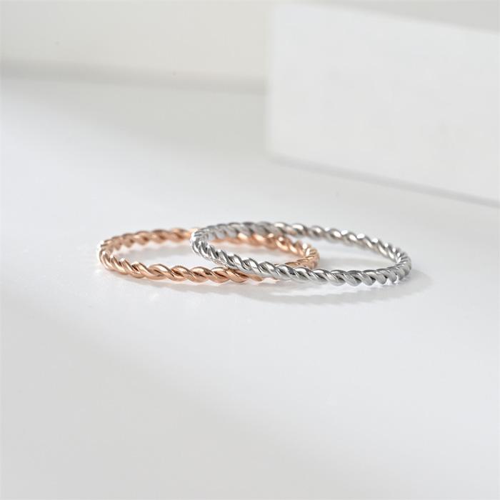 リング 指輪 ツイスト 1.5mm 極細 華奢リング ステンレスリング ジュエリー 金属アレルギー ピンキーリング ファランジリング サージカルステンレス | BLUE LEAF | 04