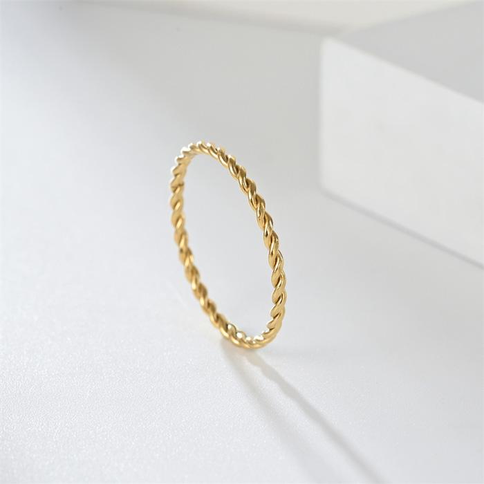 リング 指輪 ツイスト 1.5mm 極細 華奢リング ステンレスリング ジュエリー 金属アレルギー ピンキーリング ファランジリング サージカルステンレス | BLUE LEAF | 06