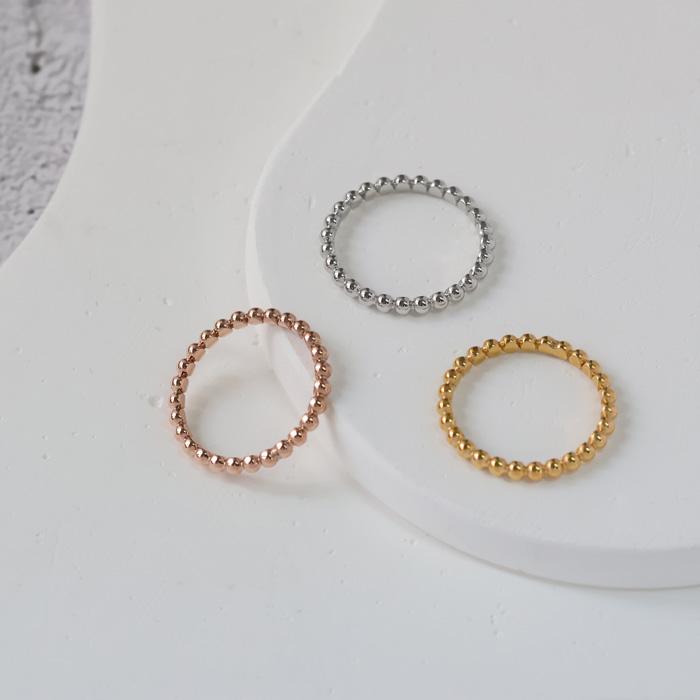 リング 指輪 2mm ボール カット ボール指輪 ボールリング サージカルステンレス ステンレス 重ねづけ 細め k18コーティング SUS316 | BLUE LEAF | 11