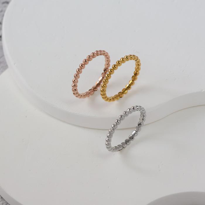 リング 指輪 2mm ボール カット ボール指輪 ボールリング サージカルステンレス ステンレス 重ねづけ 細め k18コーティング SUS316 | BLUE LEAF | 12