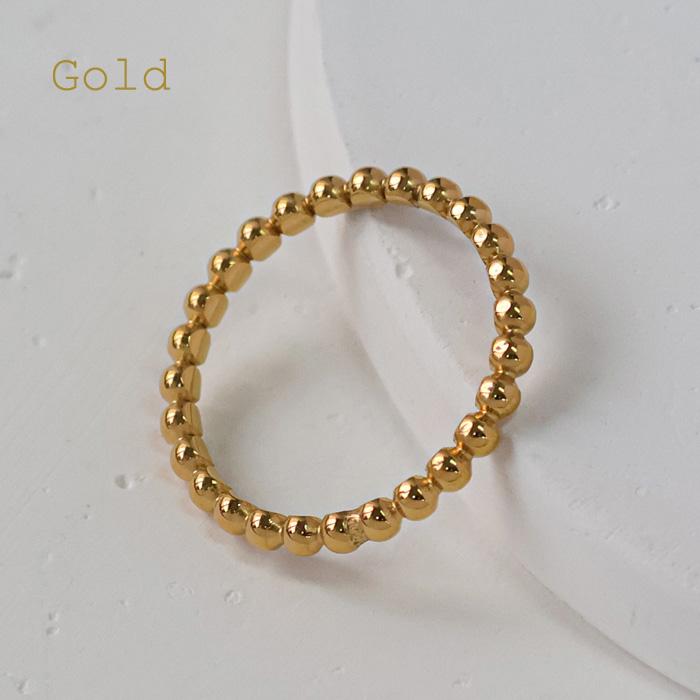 リング 指輪 2mm ボール カット ボール指輪 ボールリング サージカルステンレス ステンレス 重ねづけ 細め k18コーティング SUS316 | BLUE LEAF | 04