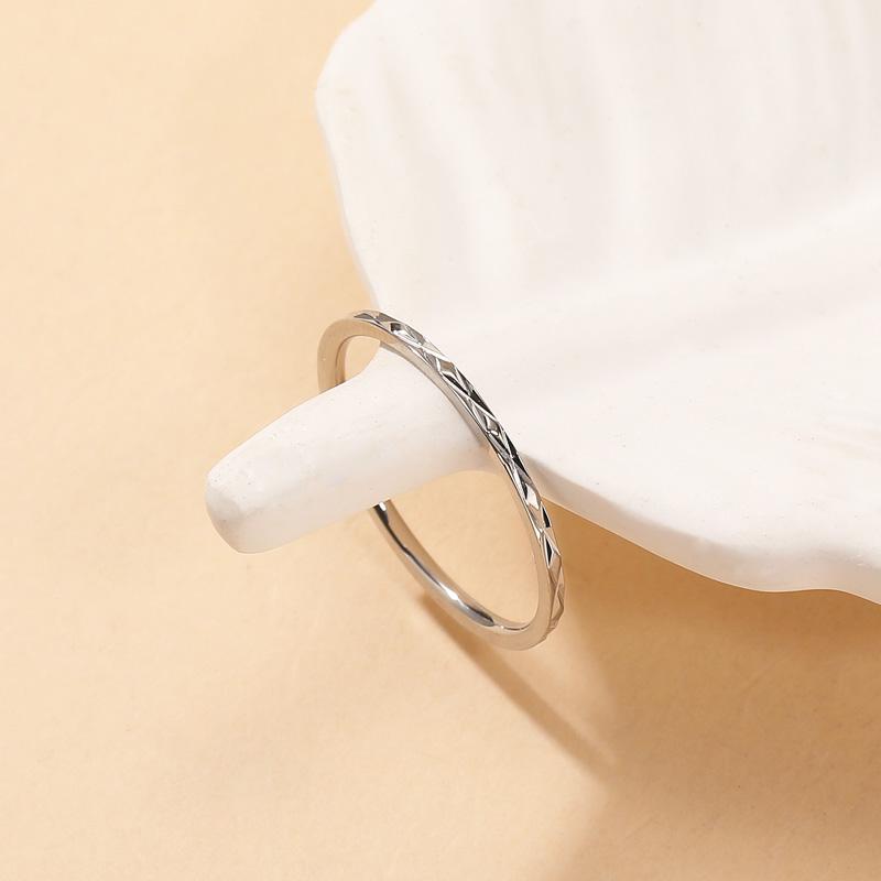 リング 指輪 カット 1mm ステンレス 極細 安心素材 大人可愛い ジュエリー 金属アレルギー ピンキーリング アクセサリー ファランジリング | BLUE LEAF | 04