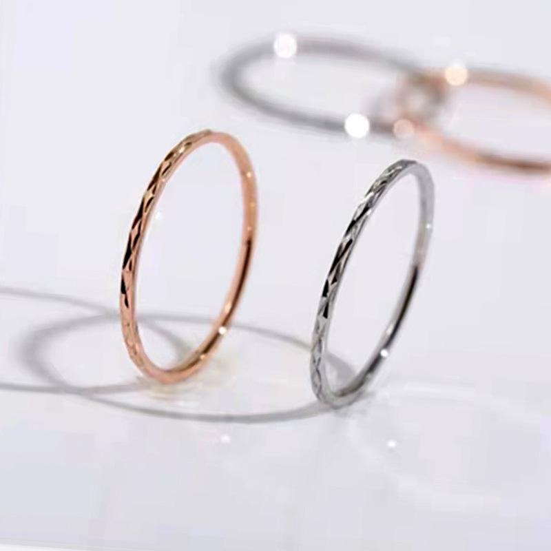 リング 指輪 カット 1mm ステンレス 極細 安心素材 大人可愛い ジュエリー 金属アレルギー ピンキーリング アクセサリー ファランジリング | BLUE LEAF | 06