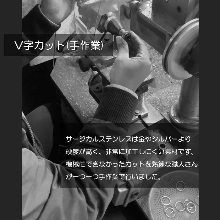 リング 指輪 カット 1mm ステンレス 極細 安心素材 大人可愛い ジュエリー 金属アレルギー ピンキーリング アクセサリー ファランジリング | BLUE LEAF | 08