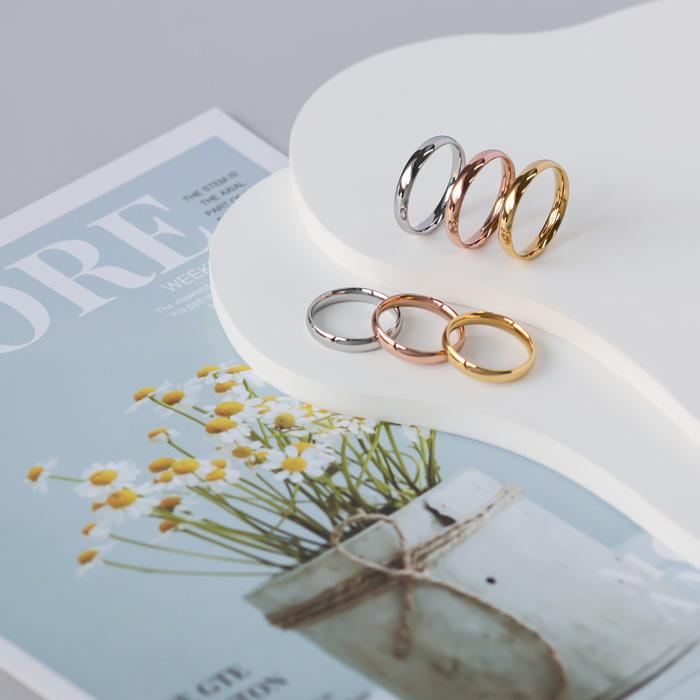 リング 指輪 3mm マリッジリング 甲丸 内甲丸 ステンレスリング 安心素材 金属アレルギー ピンキーリング アクセサリー ファランジリング | BLUE LEAF | 13