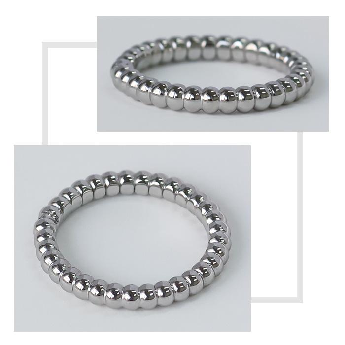 リング 指輪 3mm ボール カット ボール指輪 ボールリング サージカルステンレス ステンレス 重ねづけ 細め k18コーティング 316L | BLUE LEAF | 05