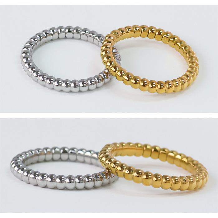 リング 指輪 3mm ボール カット ボール指輪 ボールリング サージカルステンレス ステンレス 重ねづけ 細め k18コーティング 316L | BLUE LEAF | 07