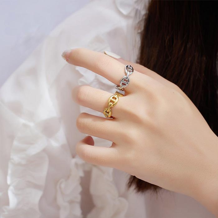 リング 指輪 アンカーチェーン マリンチェーン サージカルステンレス ステンレスリング ステンレス 低アレルギー アクセサリー レディース メンズ つけっぱなし | BLUE LEAF | 03