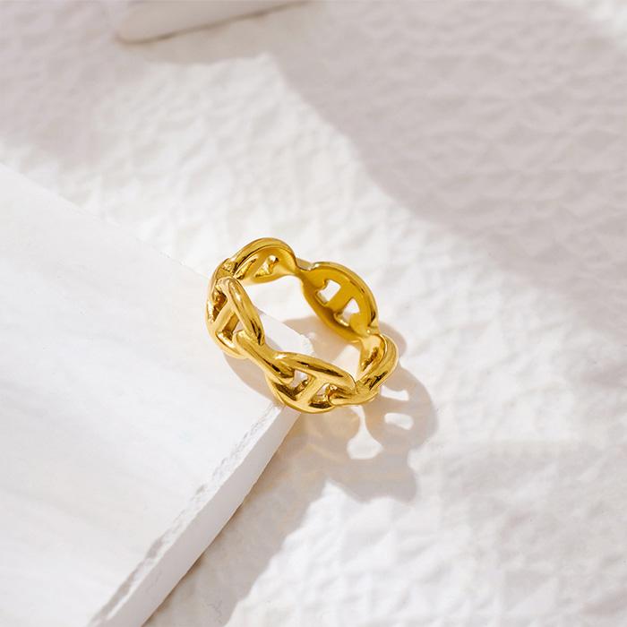 リング 指輪 アンカーチェーン マリンチェーン サージカルステンレス ステンレスリング ステンレス 低アレルギー アクセサリー レディース メンズ つけっぱなし | BLUE LEAF | 07