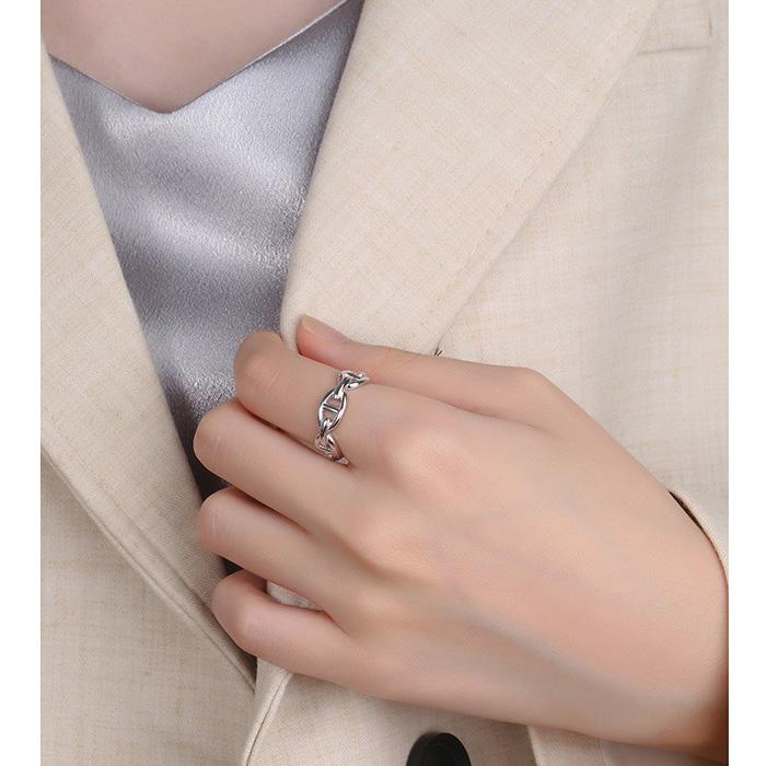 リング 指輪 アンカーチェーン マリンチェーン サージカルステンレス ステンレスリング ステンレス 低アレルギー アクセサリー レディース メンズ つけっぱなし | BLUE LEAF | 08