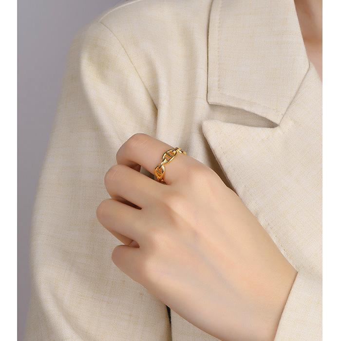 リング 指輪 アンカーチェーン マリンチェーン サージカルステンレス ステンレスリング ステンレス 低アレルギー アクセサリー レディース メンズ つけっぱなし | BLUE LEAF | 10