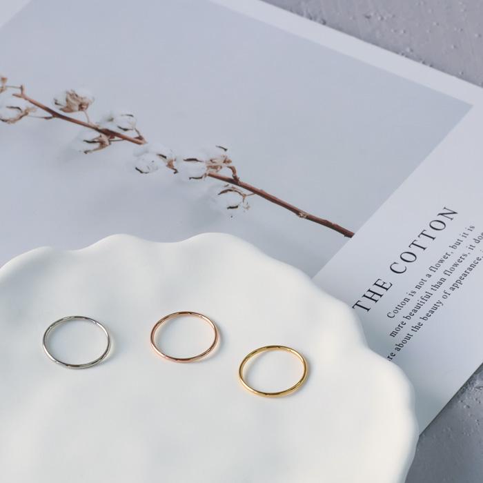 リング 指輪 1mm 極細 華奢リング ステンレスリング 安心素材 大人可愛い ジュエリー 金属アレルギー ピンキーリング ファランジリング | BLUE LEAF | 15