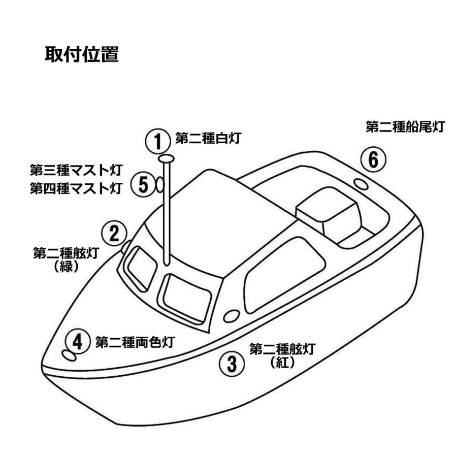 LED　小型船舶用船灯2個セット　第二種白灯+第二両色灯セット　小糸製作所 KOITO ホワイトボディ 12/24Ｖ 　　36808｜blueline-ystore｜04