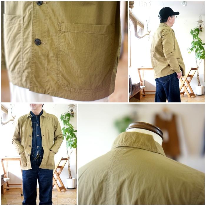 10s french vintage コットン シャツジャケット 山吹色 FOB FACTORY（エフオービーファクトリー） FOBFACTORY F2394 フレンチ