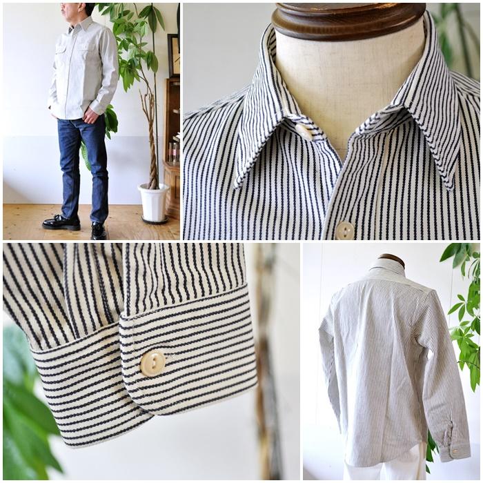 D222114 SUGAR CANE ヒッコリー ロングスリーブシャツ D222114