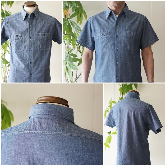 『cool◎』Buzz Rickson's(バズリクソンズ)シャンブレーシャツ BUZZ RICKSON'S BUZZRICKSONS バズリクソンズ 半袖シャンブレーシャツ