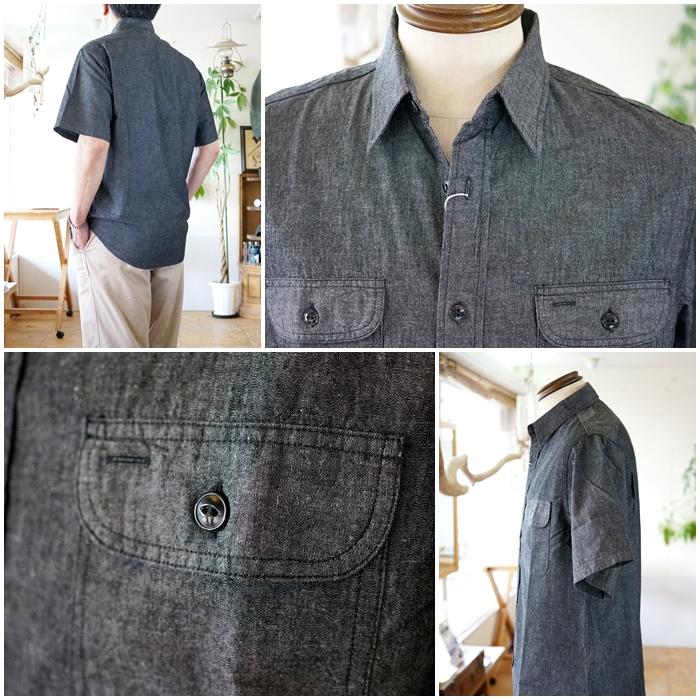 推定50's WORKMAN'S ベタシャン ブラックシャンブレーシャツ 推定50's