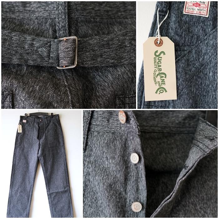 SUGARCANE シュガーケーン　ブラックコバートエンジニアパンツ41825 SUGAR CANE SUGARCANE シュガーケーン ブラックコバート