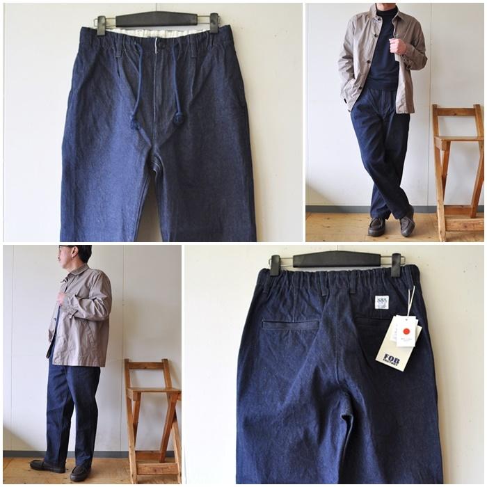 FOB FACTORY F0508 デニム トラックパンツ / イージーパンツ FOB FACTORY F0508 デニム トラックパンツ / イージーパンツ