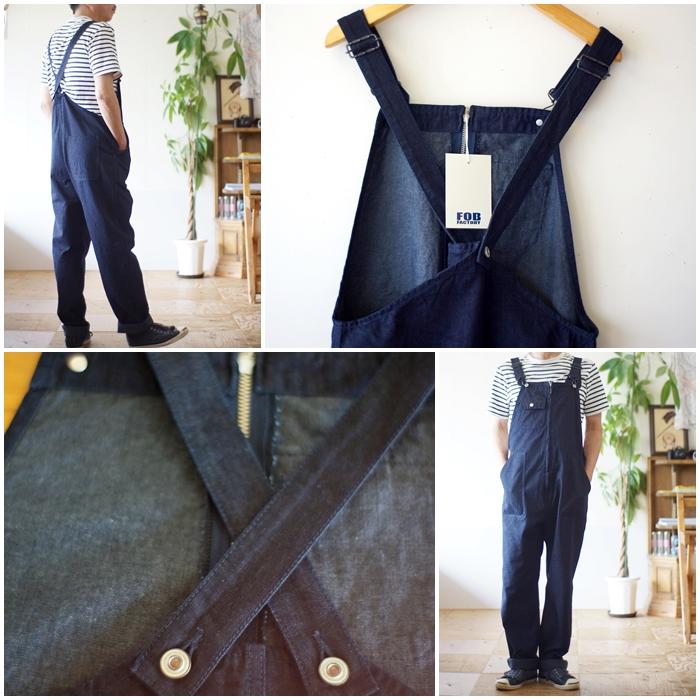 FOB FACTORY デニムオーバーオール　F0517 サイズL FOB FACTORY - F0517 / デニムオーバーオール / ワンウォッシュ