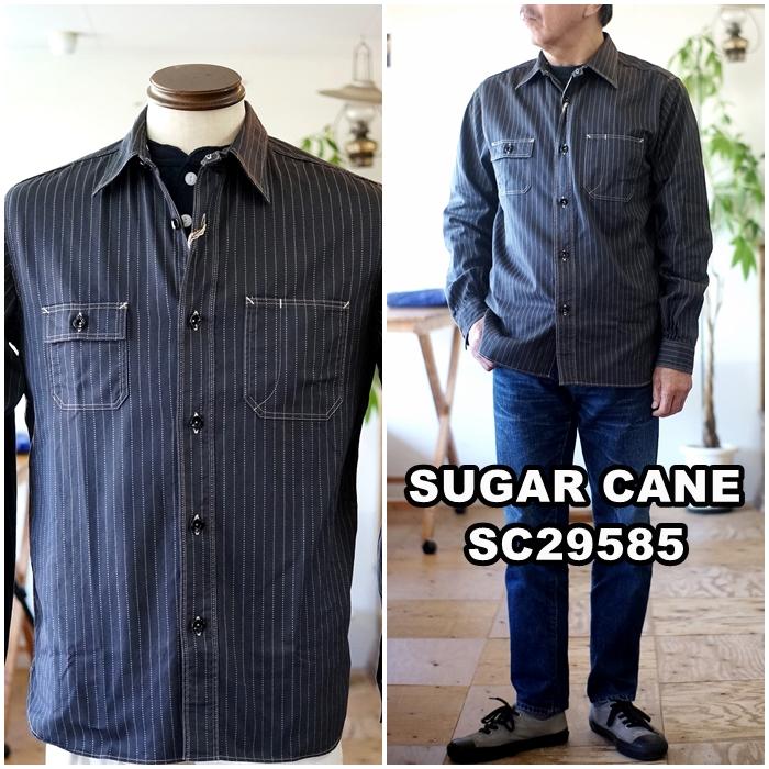 SUGAR CANE SUGARCANE シュガーケーン ブラックウォバッシュシャツ