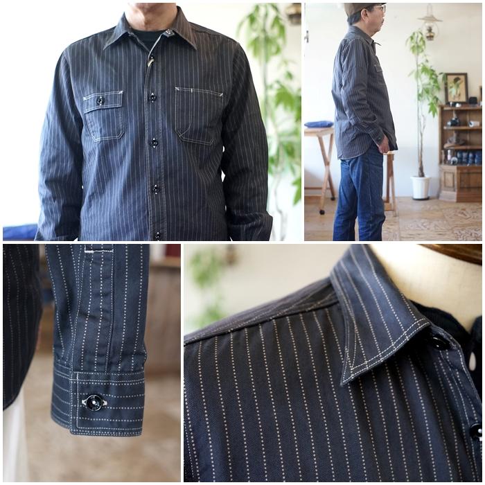 SUGAR CANE SUGARCANE シュガーケーン ブラックウォバッシュシャツ